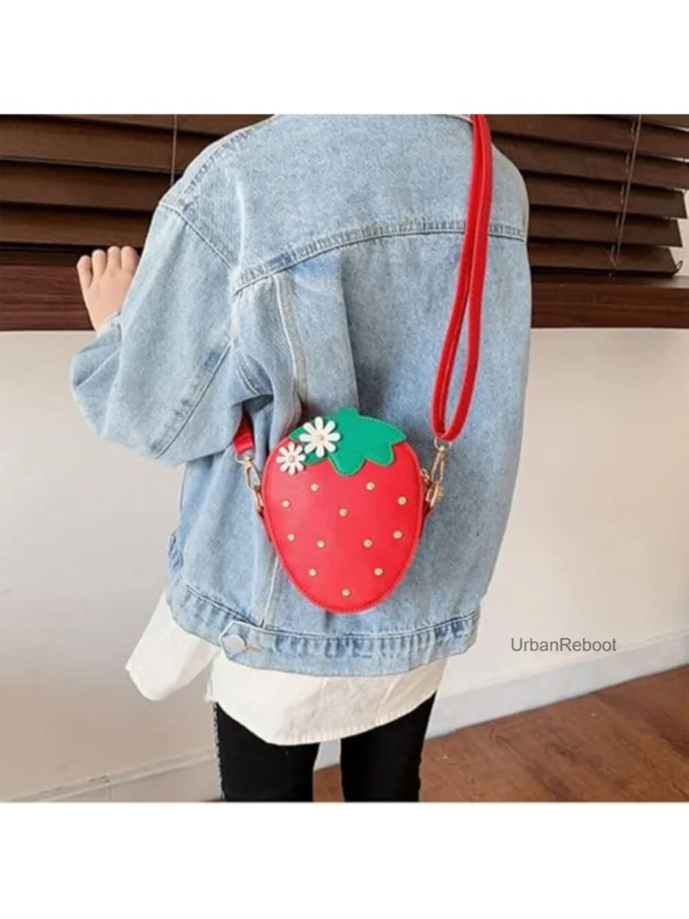 Girls Strawberry Crossbody Bag Faux Leather Mini Purse